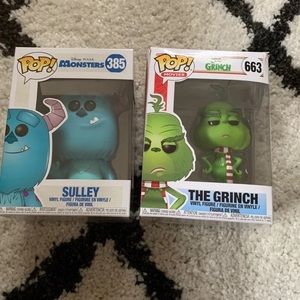 Sulley and Baby Grinch Funko Pops